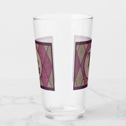 Verre Monogramme de Jacquard de diamant rouge classique (Droite)