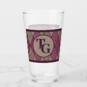 Verre Monogramme de Jacquard de diamant rouge classique (Devant)