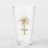 Verre Monogramme de la marine sur palmier d'or tropical  (Dos)