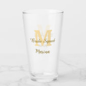 Verre Monogramme de l'équipe de la mariée simple shower (Dos)