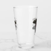 Verre Monogramme de l'ombre du papillon Rose Crimson (Gauche)