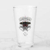 Verre Monogramme de l'ombre du papillon Rose Crimson (Devant)