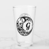 Verre Monogramme de loup tribal (Devant)