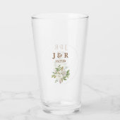 Verre Monogramme de mariage floral (Dos)
