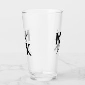 Verre Monogramme de mariage simple typographie noire bar (Droite)