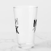 Verre Monogramme de mariage Typographie simple noire ave (Gauche)