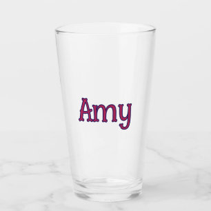 Verre monogramme de nom personnalisé simple minimaliste