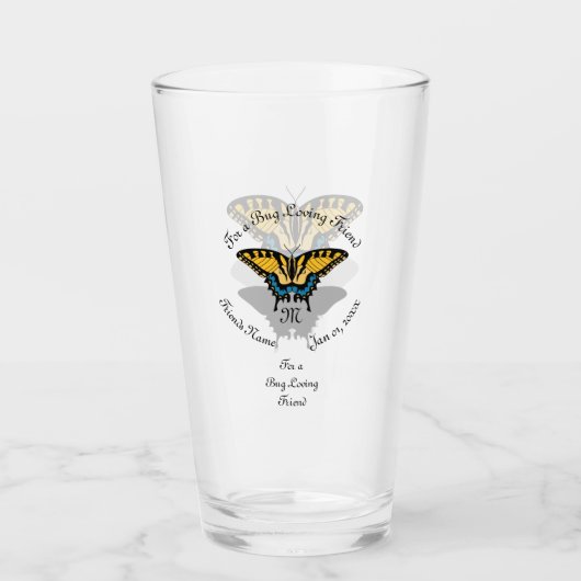 Verre Monogramme de papillon Swallowtail (Devant)