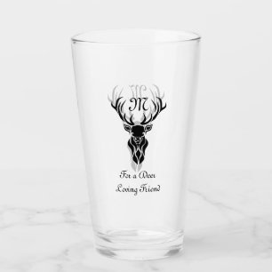 Verre Monogramme de silhouette de stade noir tribal