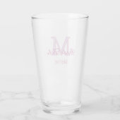 Verre Monogramme de tribu de mariée simple mini-rose rou (Dos)