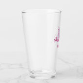 Verre Monogramme de tribu de mariée simple mini-rose rou (Droite)
