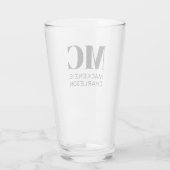 Verre Monogramme Deux initiales Nom personnalisé (Dos)