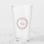 Verre Monogramme d'or Rose moderne géométrique v2 (Devant)