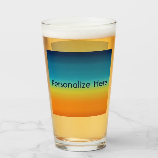 Verre Monogramme du coucher du soleil sud-ouest (Devant (rempli))