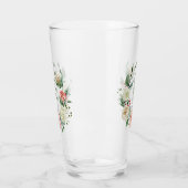 Verre Monogramme élégant de guirlande de rose de rose (Gauche)