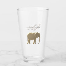 Monogramme Eléphant Doré Personnalisé