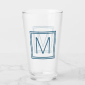 Verre Monogramme encadré de bleu d'océan (Dos)