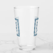 Verre Monogramme encadré de bleu d'océan (Gauche)