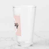 Verre Monogramme et nom personnalisé moderne Pastel Pink (Gauche)
