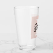 Verre Monogramme et nom personnalisé moderne Pastel Pink (Droite)