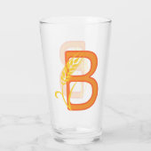 Verre monogramme floral B lettre majuscule (Dos)