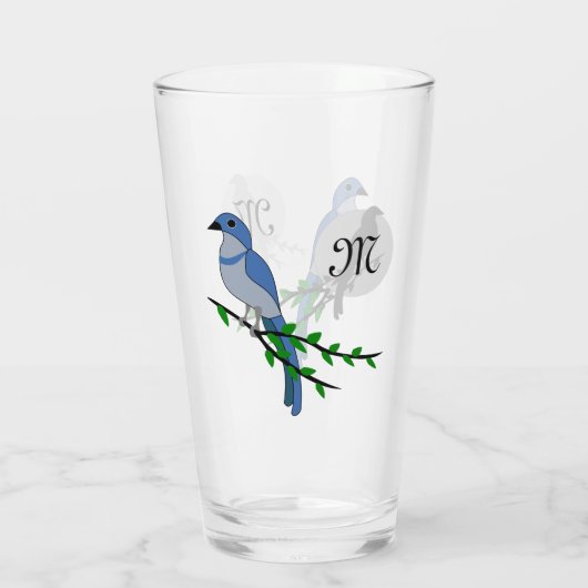 Verre Monogramme Floride Scrub Jay (Dos)