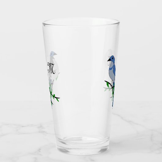 Verre Monogramme Floride Scrub Jay (Gauche)