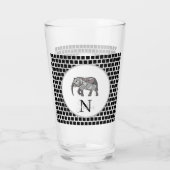 Verre Monogramme Graphique mignon Eléphant Noir personna (Dos)