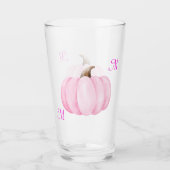 Verre Monogramme initial avec Citrouille rose | (Devant)