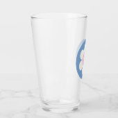 Verre Monogramme Initial Retro Daisy rose et bleu (Gauche)