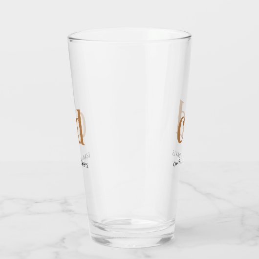 Verre Monogramme initiales script or noir (Droite)