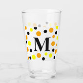 Verre Monogramme Jaune Orange Noir Pois (Dos)
