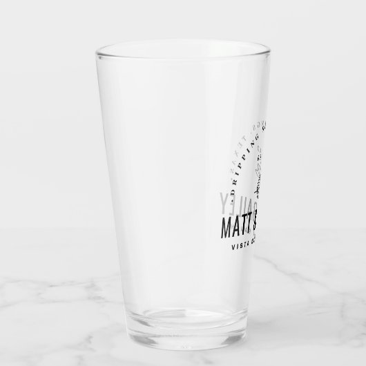 Verre Monogramme Mariage de fleurs modernes (Droite)