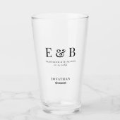 Verre Monogramme Mariage Groomsman Cadeau Personnalisé N (Devant)