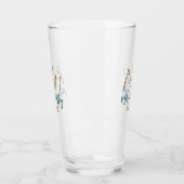 Verre Monogramme marron bleu turquoise année simple mini (Gauche)