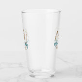 Verre Monogramme marron bleu turquoise année simple mini (Droite)