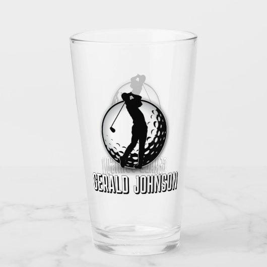 Verre Monogramme minimaliste masculin de golf (Devant)