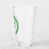 Verre Monogramme moderne 4 feuille Clocher Shamrock vert (Gauche)