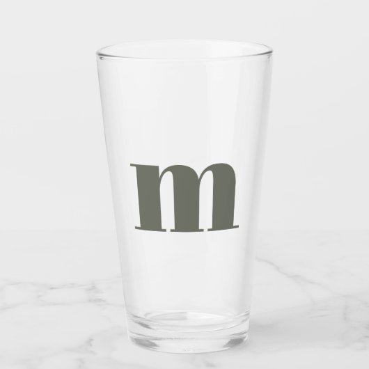 Verre Monogramme moderne Bière verte de première taille (Devant)