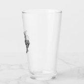 Verre Monogramme moderne élégant Nom noir Gris noir Scri (Gauche)