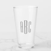 Verre Monogramme Moderne Gris Simple Trois Lettres (Devant)