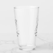 Verre Monogramme moderne Nom Bière simple (Droite)