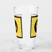 Verre Monogramme noir jaune citron rétro (Gauche)