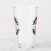 Verre Monogramme Nom de famille Rouge Black Wreath Bar V (Gauche)