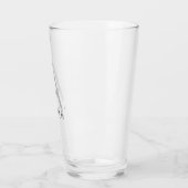 Verre Monogramme Nom initial Simple moderne pinte (Gauche)