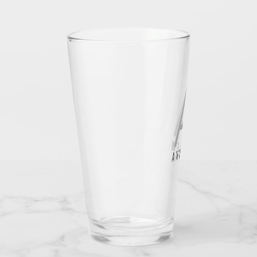 Verre Monogramme Nom initial Simple moderne pinte (Droite)