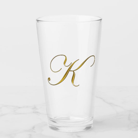 Verre Monogramme or K (Devant)