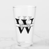 Verre monogramme personnalisé initial et nom simple (Dos)