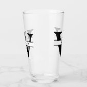Verre monogramme personnalisé initial et nom simple (Gauche)