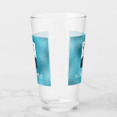Verre Monogramme photo bleu océan personnalisé (Droite)
